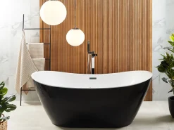 Banheira Autonoma De Hidromassagem Em Acrilico Preto Com Led 180 X 85 Cm Antigua