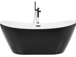 Banheira Autonoma De Hidromassagem Em Acrilico Preto Com Led 180 X 85 Cm Antigua