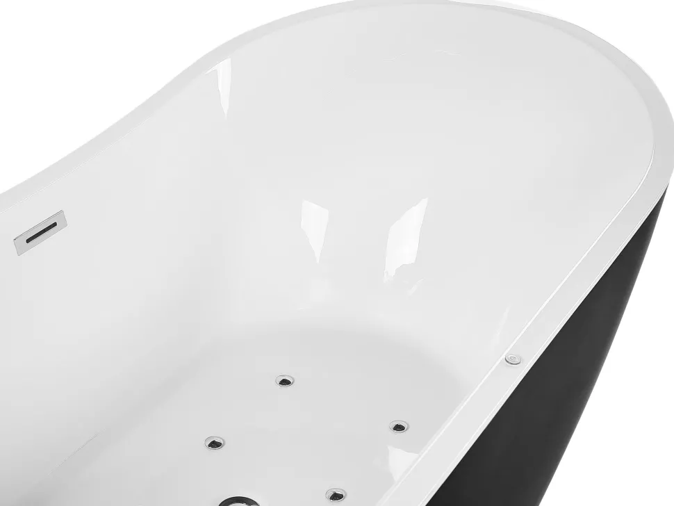 Banheira Autonoma De Hidromassagem Em Acrilico Preto Com Led 180 X 85 Cm Antigua