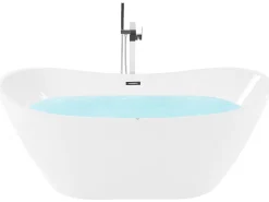 Banheira Autonoma De Hidromassagem Em Acrilico Branco Com Led 180 X 85 Cm Antigua