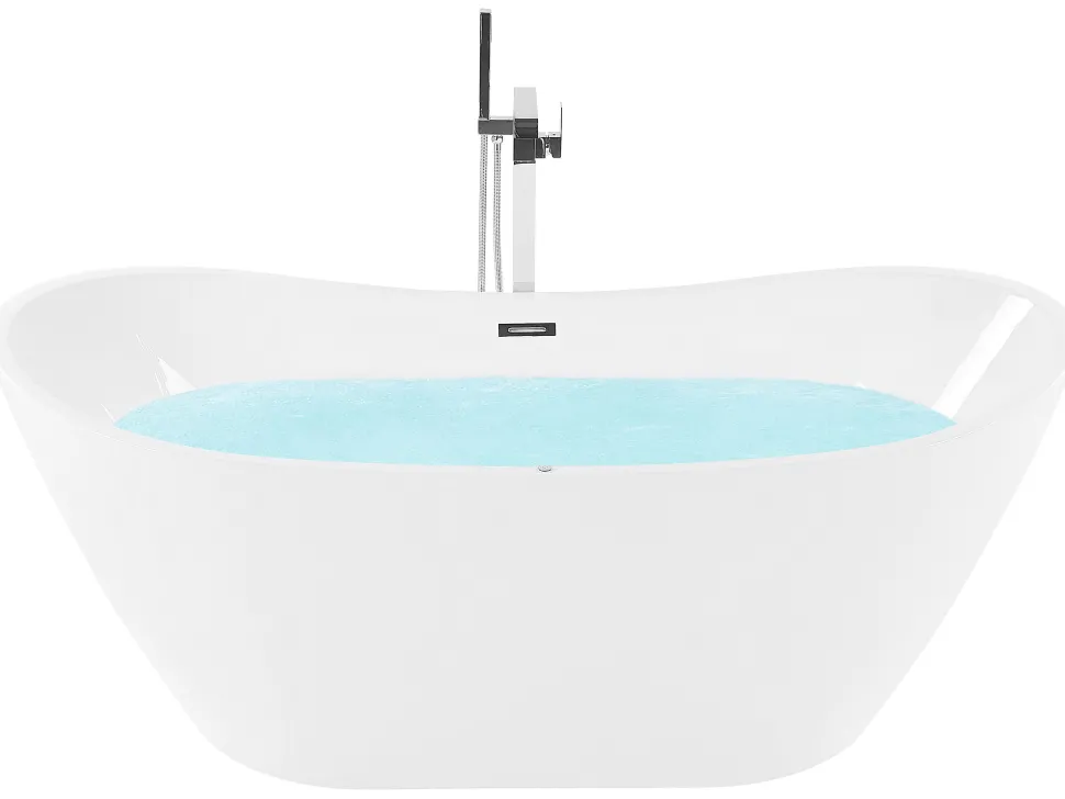 Banheira Autonoma De Hidromassagem Em Acrilico Branco Com Led 180 X 85 Cm Antigua