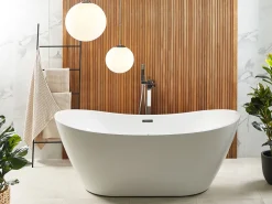 Banheira Autonoma De Hidromassagem Em Acrilico Branco Com Led 180 X 85 Cm Antigua