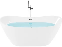 Banheira Autonoma De Hidromassagem Em Acrilico Branco Com Led 180 X 85 Cm Antigua