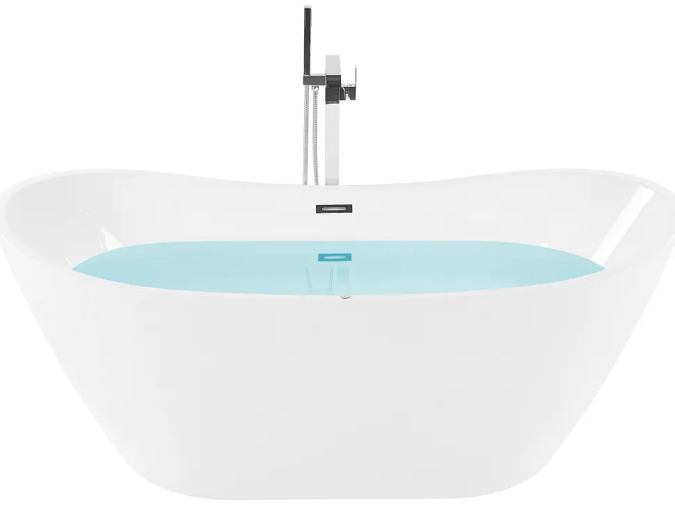 Banheira Autonoma De Hidromassagem Em Acrilico Branco Com Led 180 X 85 Cm Antigua