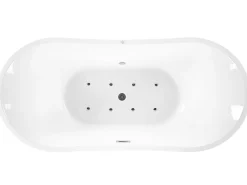 Banheira Autonoma De Hidromassagem Em Acrilico Branco Com Led 180 X 85 Cm Antigua