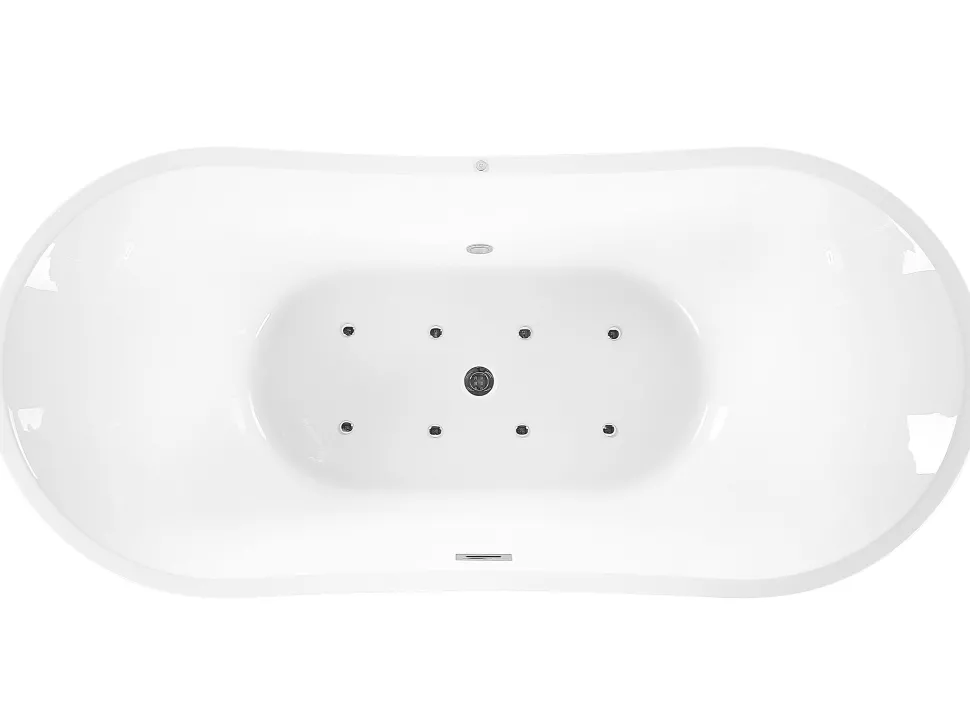Banheira Autonoma De Hidromassagem Em Acrilico Branco Com Led 180 X 85 Cm Antigua