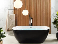 Banheira Autonoma De Hidromassagem Em Acrilico Preto Com Led 170 X 80 Cm Nevis Iii