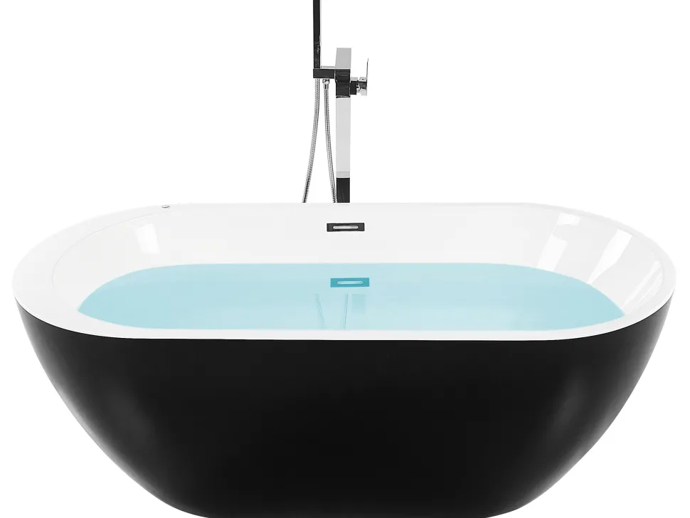 Banheira Autonoma De Hidromassagem Em Acrilico Preto Com Led 170 X 80 Cm Nevis Iii