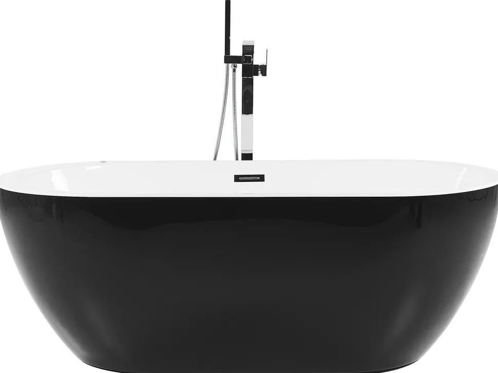 Banheira Autonoma De Hidromassagem Em Acrilico Preto Com Led 170 X 80 Cm Nevis Iii