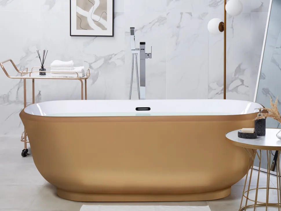 Banheira Autonoma Em Acrilico Dourado 170 X 77 Cm Tesoro