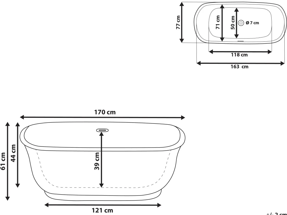 Banheira Autonoma Em Acrilico Dourado 170 X 77 Cm Tesoro