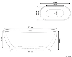 Banheira Autonoma Em Acrilico Branco 170 X 78 Cm Levera