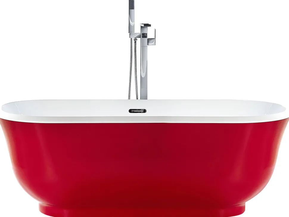 Banheira Autonoma Em Acrilico Vermelho 170 X 77 Cm Tesoro