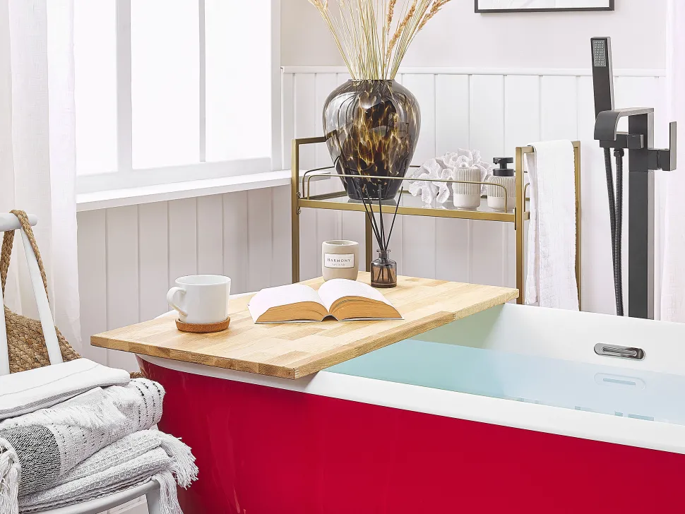 Banheira Autonoma Em Acrilico Vermelho 170 X 77 Cm Tesoro