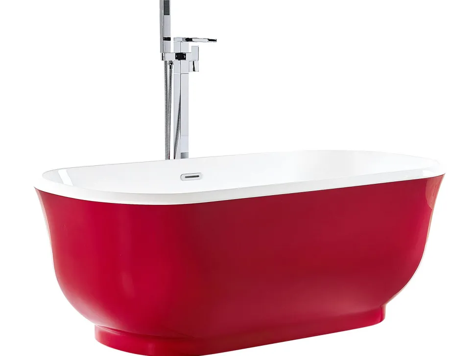 Banheira Autonoma Em Acrilico Vermelho 170 X 77 Cm Tesoro