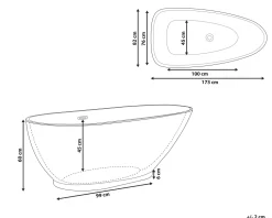 Banheira Autonoma Em Acrilico Branco 173 X 82 Cm Guiana