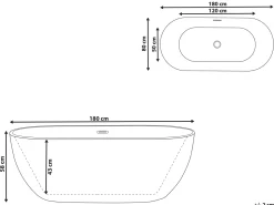 Banheira Autonoma Em Acrilico Branco 180 X 80 Cm Carrera