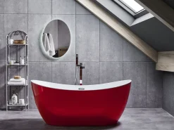 Banheira Autonoma Em Acrilico Vermelho 150 X 75 Cm Antigua