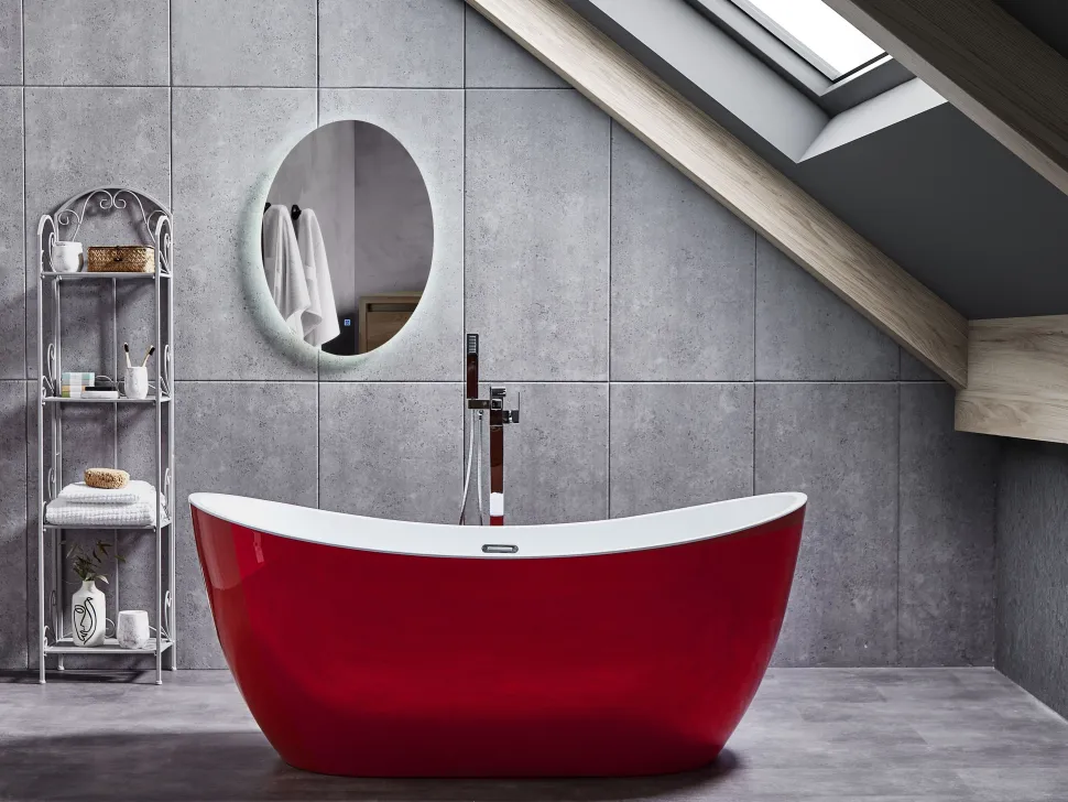 Banheira Autonoma Em Acrilico Vermelho 150 X 75 Cm Antigua