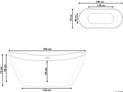Banheira Autonoma Em Acrilico Branco 180 X 78 Cm Antigua