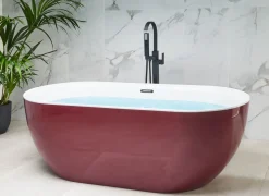 Banheira Autonoma Em Acrilico Vermelho 170 X 80 Cm Carrera