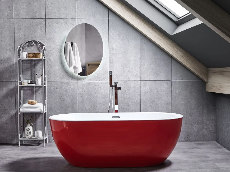 Banheira Autonoma Em Acrilico Vermelho 150 X 75 Cm Nevis