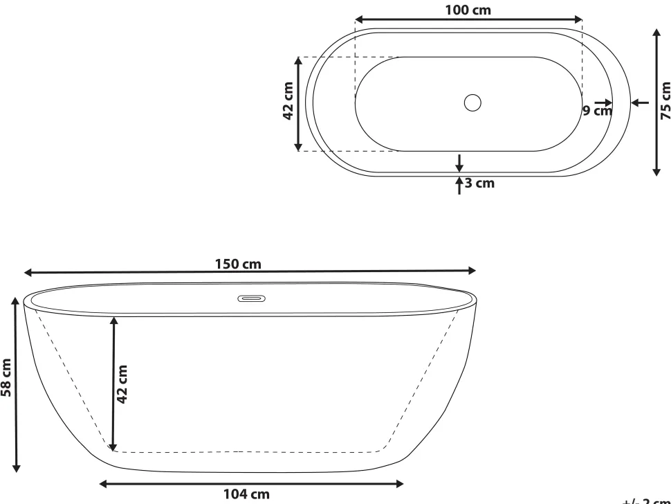 Banheira Autonoma Em Acrilico Vermelho 150 X 75 Cm Nevis