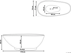 Banheira Autonoma Em Acrilico Preto Com Efeito De Marmore 170 X 80 Cm Rioja