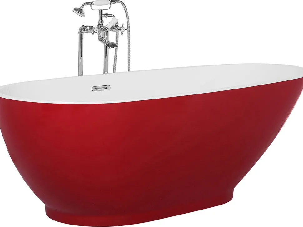 Banheira Autonoma Em Acrilico Vermelho E Branco 173 X 82 Cm Guiana