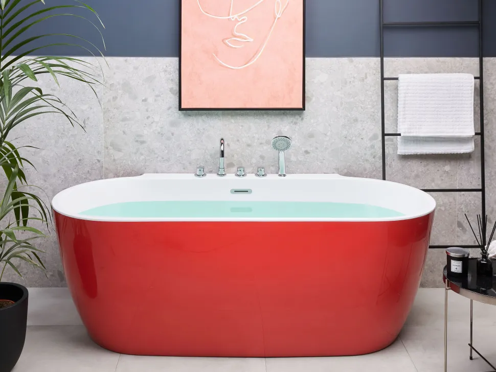 Banheira Autonoma Em Acrilico Vermelho 170 X 80 Cm Rotso