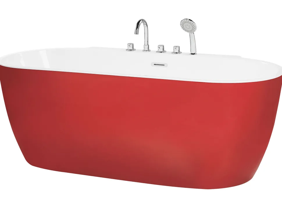 Banheira Autonoma Em Acrilico Vermelho 170 X 80 Cm Rotso
