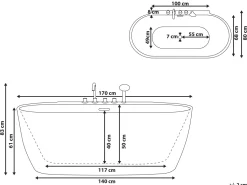 Banheira Autonoma Em Acrilico Vermelho 170 X 80 Cm Rotso