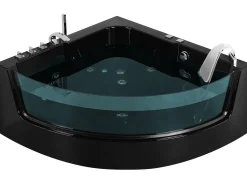 Banheira De Hidromassagem De Canto Em Acrilico Preto Com Led 190 X 135 Cm Marina