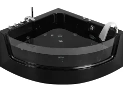 Banheira De Hidromassagem De Canto Em Acrilico Preto Com Led 190 X 135 Cm Marina