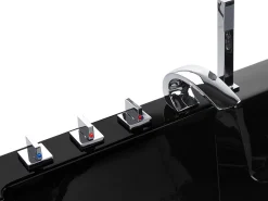 Banheira De Hidromassagem De Canto Em Acrilico Preto Com Led 190 X 135 Cm Marina