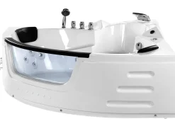 Banheira De Hidromassagem De Canto Em Acrilico Branco Com Led 214 X 155 Cm Martinica