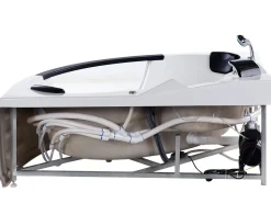 Banheira De Hidromassagem De Canto Em Acrilico Branco Com Led 214 X 155 Cm Martinica