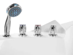 Banheira De Hidromassagem De Canto Em Acrilico Branco Com Led 214 X 155 Cm Martinica