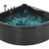 Banheira De Hidromassagem De Canto Em Acrilico Preto Com Led 140 X 140 Cm Baracoa