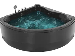 Banheira De Hidromassagem De Canto Em Acrilico Preto Com Led 140 X 140 Cm Baracoa