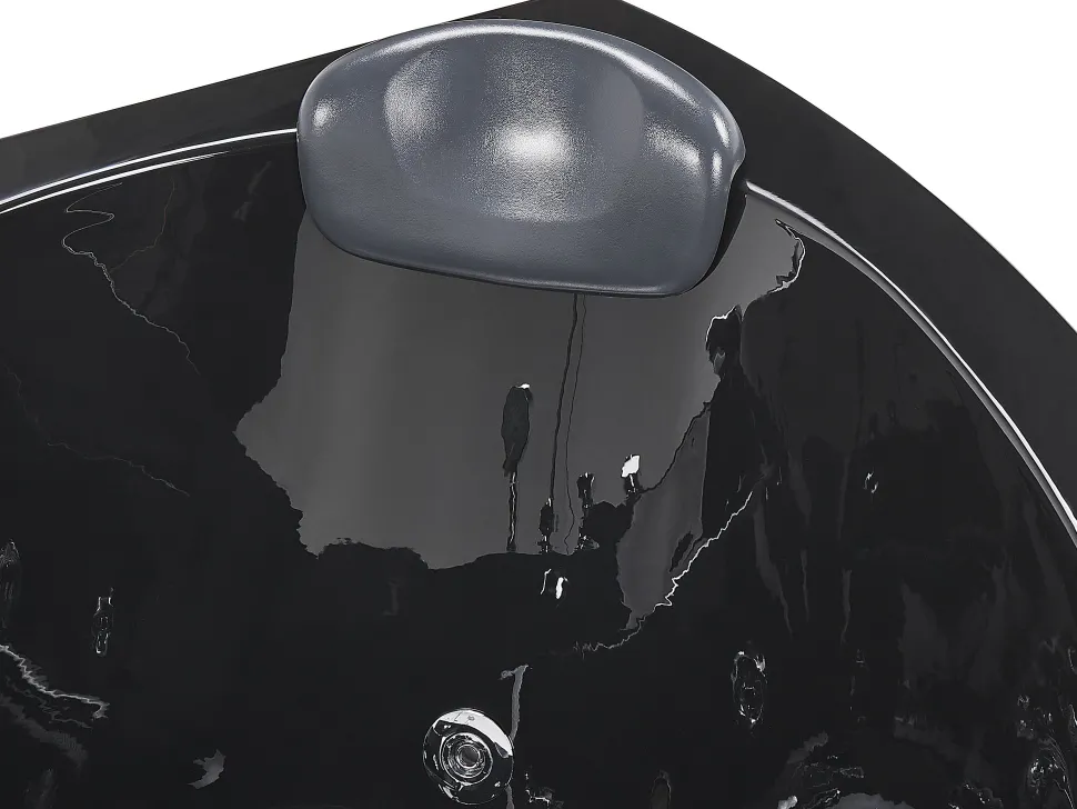 Banheira De Hidromassagem De Canto Em Acrilico Preto Com Led 140 X 140 Cm Baracoa