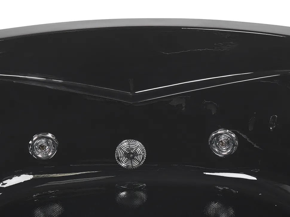 Banheira De Hidromassagem De Canto Em Acrilico Preto Com Led 140 X 140 Cm Baracoa