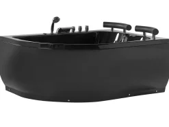 Banheira De Hidromassagem De Canto Versao A Esquerda Em Acrilico Preto Com Led 160 X 113 Cm Paradiso