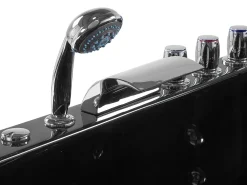 Banheira De Hidromassagem De Canto Versao A Esquerda Em Acrilico Preto Com Led 160 X 113 Cm Paradiso