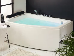 Banheira De Hidromassagem De Canto Versao A Direita Em Acrilico Branco 182 X 122 Cm Serrana