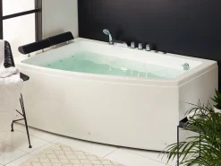 Banheira De Hidromassagem De Canto Versao A Direita Em Acrilico Branco 182 X 122 Cm Serrana