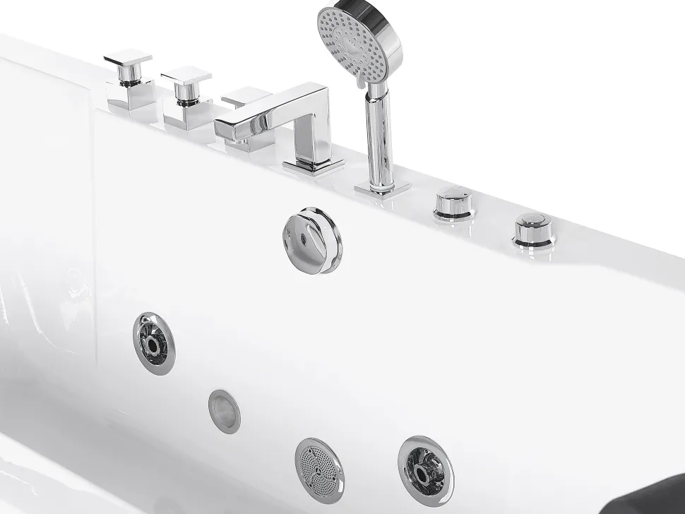 Banheira De Hidromassagem Em Acrilico Branco Com Led 180 X 80 Cm Hawes