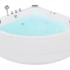 Banheira De Hidromassagem De Canto Em Acrilico Branco Com Led 140 X 140 Cm Baracoa