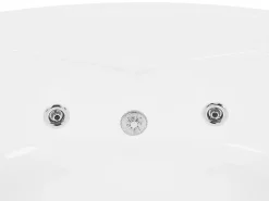 Banheira De Hidromassagem De Canto Em Acrilico Branco Com Led 140 X 140 Cm Baracoa