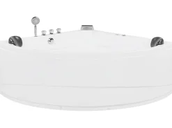 Banheira De Hidromassagem De Canto Em Acrilico Branco Com Led 140 X 140 Cm Baracoa
